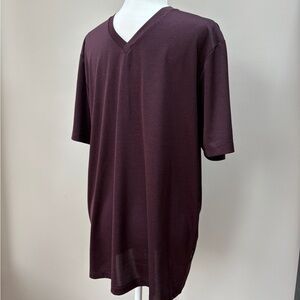 Perry Ellis Maroon V-Neck Shirt